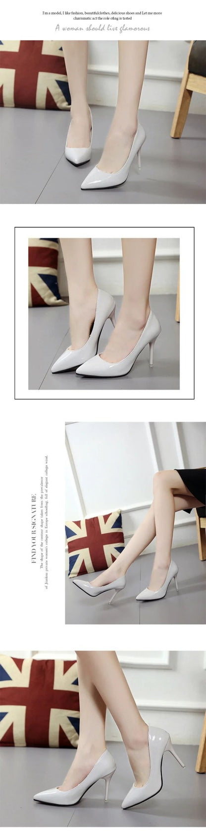 Pointed Toe Pumps Patent Leather Dress Women Shoes Red 8CM High Heels Boat Shoes Shadow Wedding Shoes Shoes for Wedding