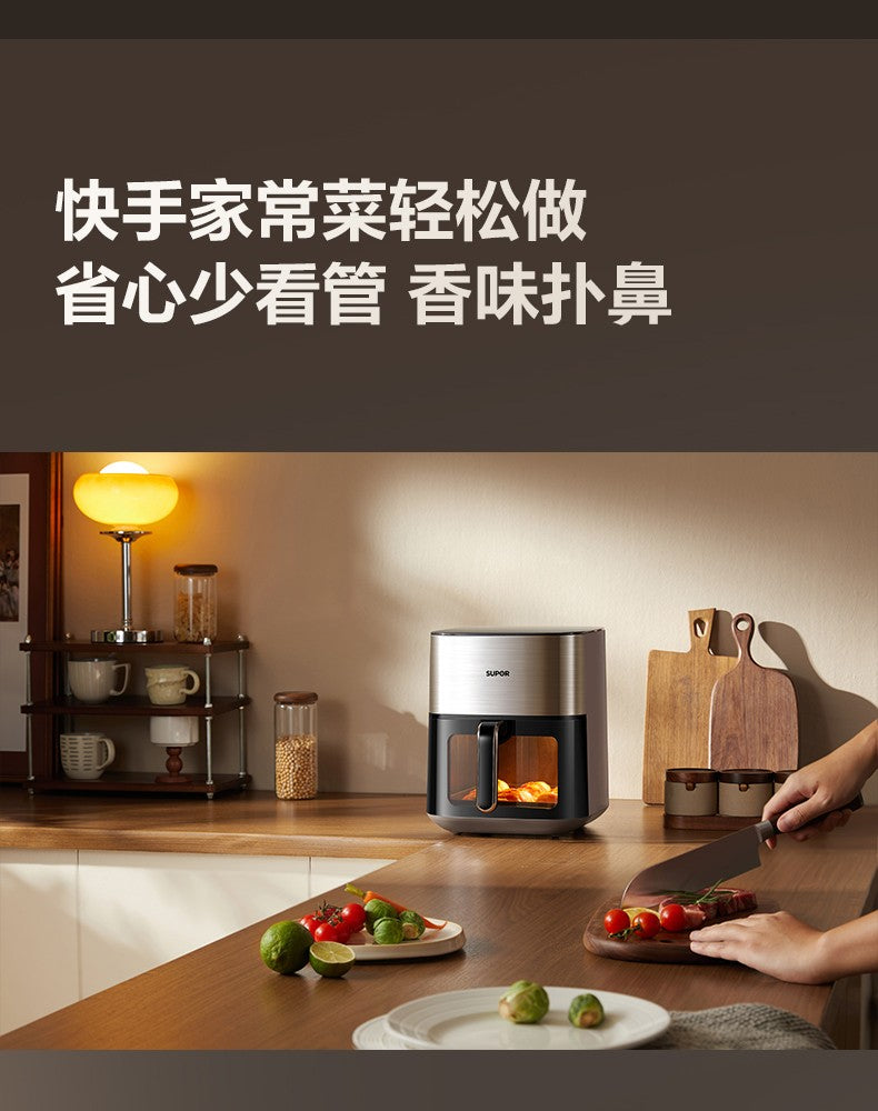 Fritadeira de ar de grande capacidade para uso doméstico e forno elétrico multifuncional integrado com nova visão