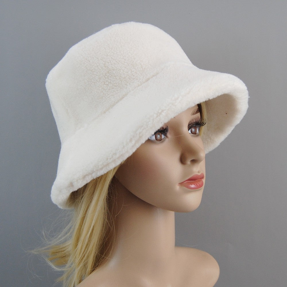 Chapéu de Pele de Carneiro Shearling Partículas Chapéus Femininos Inverno Quente Clássico Luxuoso Bonés de Alta Qualidade Chapéu Feminino Moda Novo Design Chapéu de Balde