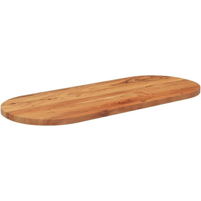 Oval Solid Acacia Wood Table Top 39.4X15.7X1.5 in Untreated Customizable for Dining Crafting Indoor Outdoor Use Replacement Woo