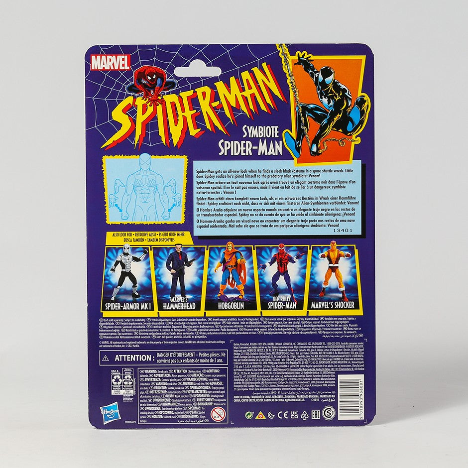 Boneco de Ação de PVC Colecionável Homem-Aranha Cel-Shading Comics Marvel Legends Retro Cardback Modelo de Brinquedo de Presente