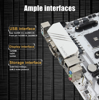 1PC B450M-TI ARGB Motherboard M.2 NVME ARGB PC Motherboard AMD Processor Dual-Channel 4*DDR4 Memory AM4 USB Mainboard