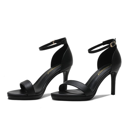 Summer Women's Sandals Solid Color Simple Fashion Buckle Comfortable Casual Sandals Shoes Sexy Elegant Banquet Party High Heels