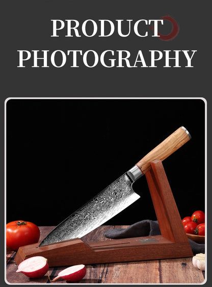 Faca de Chef Aço Damasco 67 Camadas Lâmina VG10 Cabo de Madeira Cutelo para Carne Legumes Faca de Cozinha Japonesa Nakiri Messer