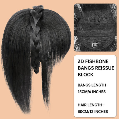Topper de Cabelo Sintético com Tiara Franja Franja 3D Cabelo Sintético Clip em Extensões de Cabelo para Uso Diário Acessórios de Cabelo