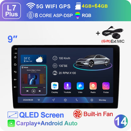 LEHX L3X 5G WIFI 2din 9 inch Android 15 Car Radio Steeo CarPlay gps for Toyota VW Hyundai Kia Honda LADA FIAT Autoradio Headunit
