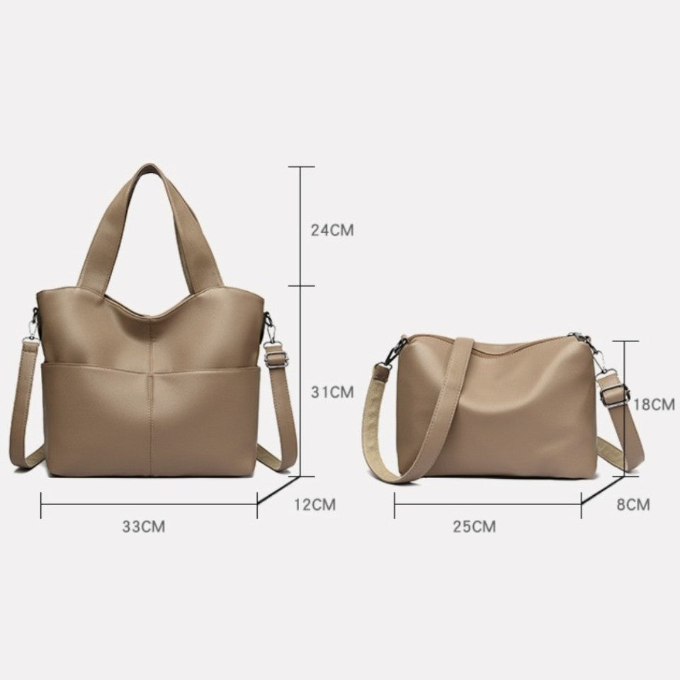 2 Sets Women Handbags Top Quality Pu Leather Luxury Large Capacity Tote Bag Ladies Crossbody Shoulder Bag Purses and HandbagsSac