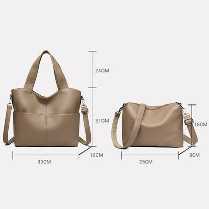 2 Sets Women Handbags Top Quality Pu Leather Luxury Large Capacity Tote Bag Ladies Crossbody Shoulder Bag Purses and HandbagsSac