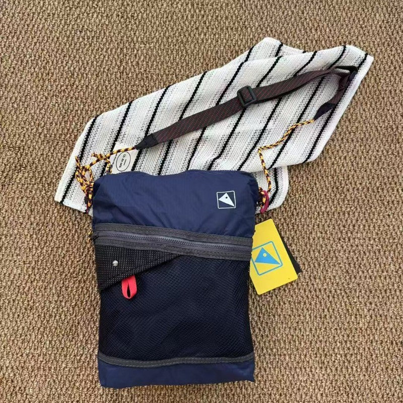 2025 New Ultra-Light Unisex Single-Shoulder Crossbody Bag, Hollow Mesh Color-Blocked Men's Cycling Travel Messenger Bag