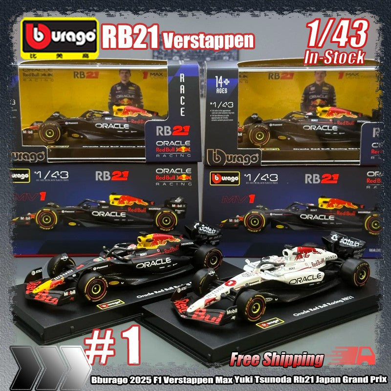 Novidade em Estoque Bburago Série F1 2025 1:43 2025 F1 Sf-25 Leclerc Rb21 Verstappen Mcl39 W16 Modelo Miniatura de Liga Brinquedos Personalizados Presentes