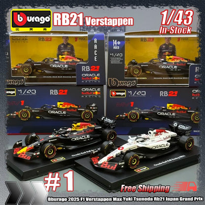 Novidade em Estoque Bburago Série F1 2025 1:43 2025 F1 Sf-25 Leclerc Rb21 Verstappen Mcl39 W16 Modelo Miniatura de Liga Brinquedos Personalizados Presentes