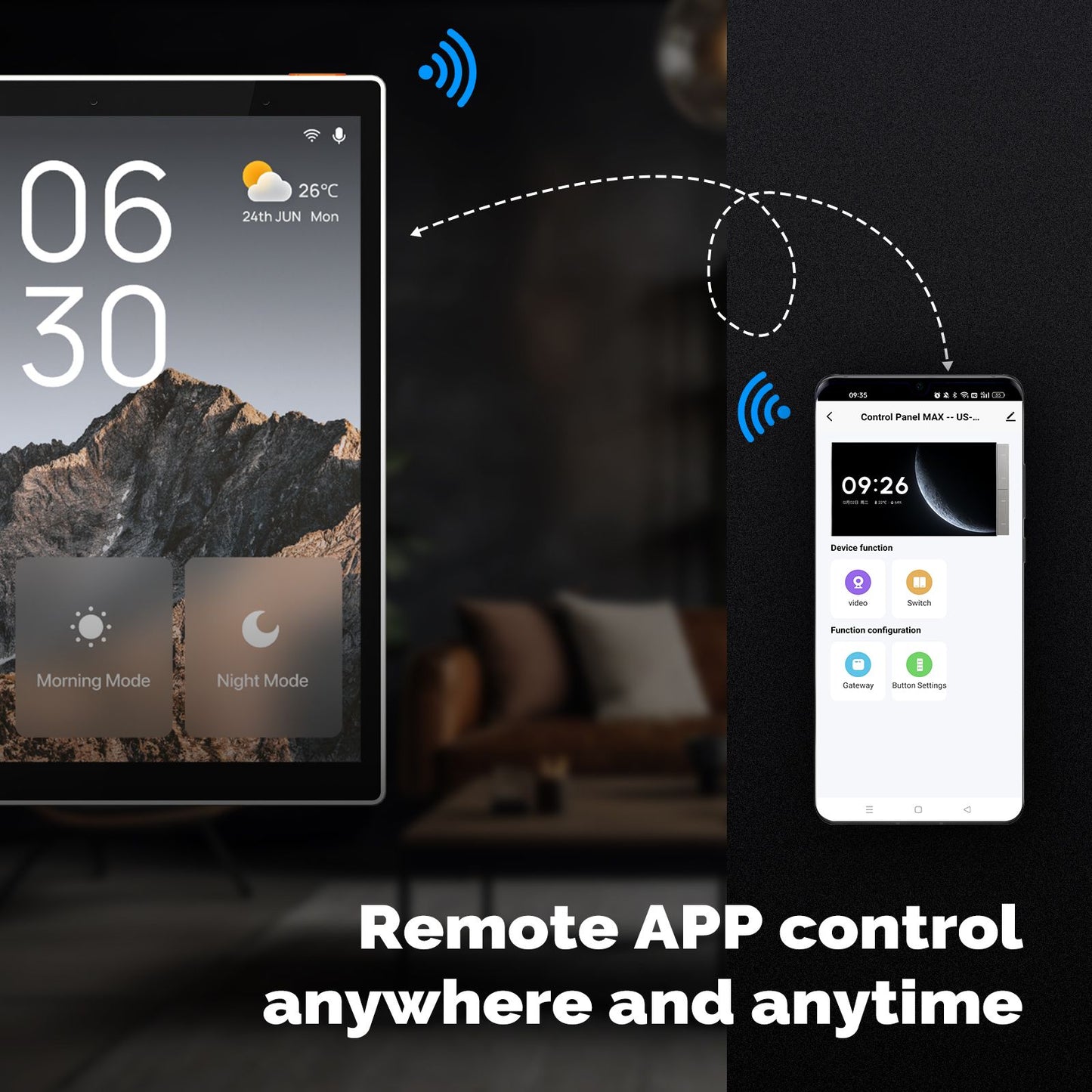 MOES Tuya Wifi Smart 5-inch Touch Screen US Center Control Panel Voice Control Alexa And ZigBee Gateway Built-in Scene Control