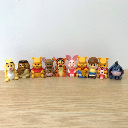 Conjunto de 10 Peças Disney Ursinho Pooh Leitão Tigrão Bisonho Coelho Coruja Anime Bonecos de Ação Coleção de Desenhos Animados Modelo de Boneca Para Crianças