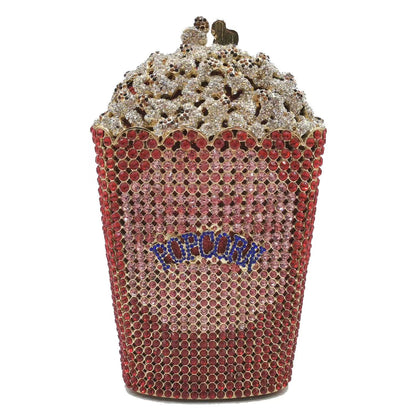 XIYUAN Popcorn Crystal Clutch Bags MINI Metal Box Minaudiere Purses Wedding Party Dinner Handbags Rhinestone Clutches Bags Gift