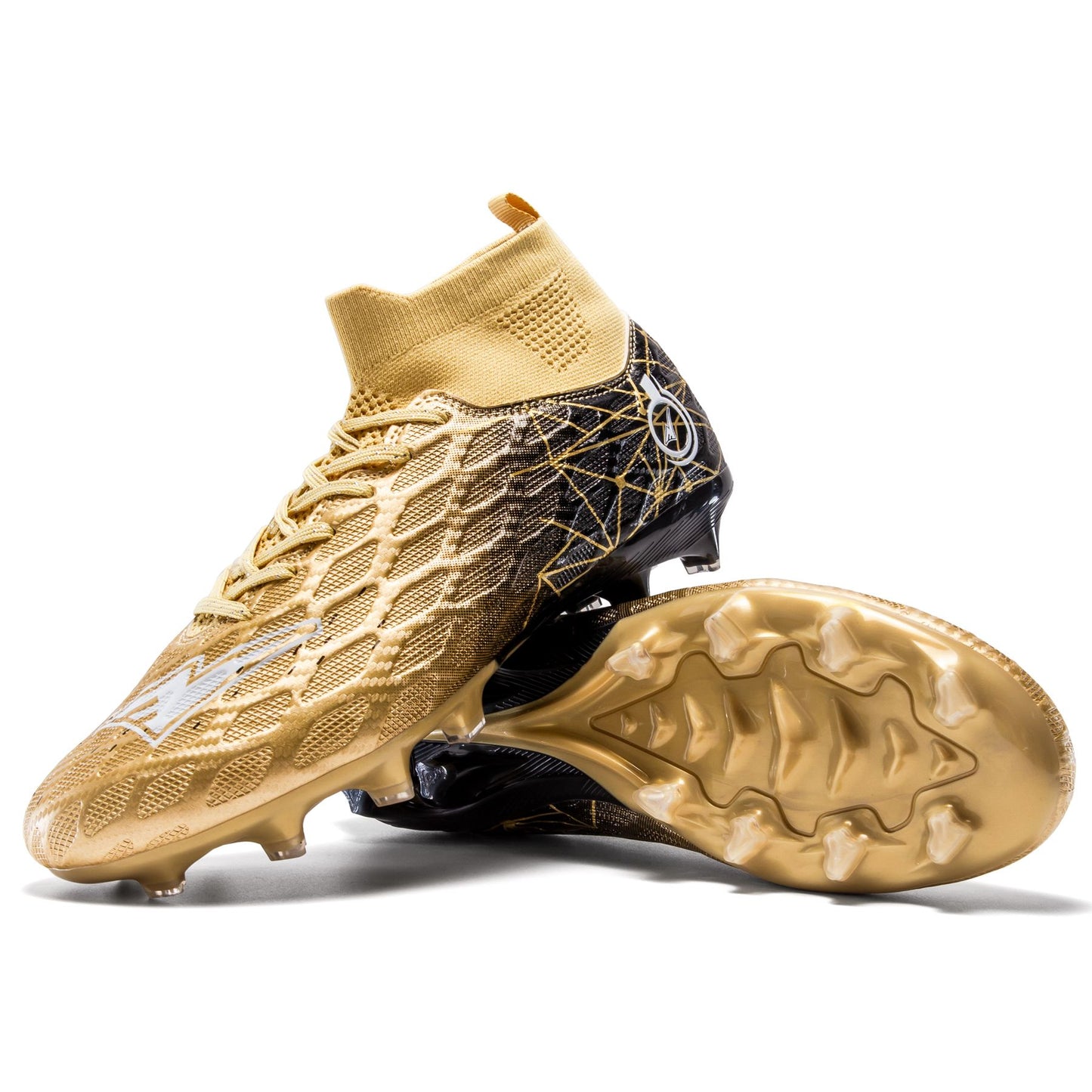 Men's High Top Soccer Shoes Long Spikes Football Shoes Professional Athletic Training Soccer Cleats Lightweight Football Cleat