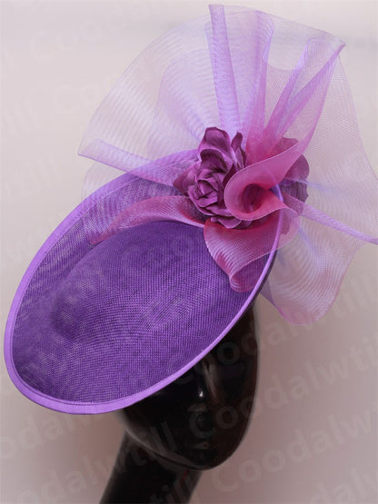Fascinator Feminino Azul Marinho Chic Chapéu Elegante para Royal Ascot Millinery Noiva Casamento Coquetel Acessórios de Cabelo Véus e Acessórios para Cabeça