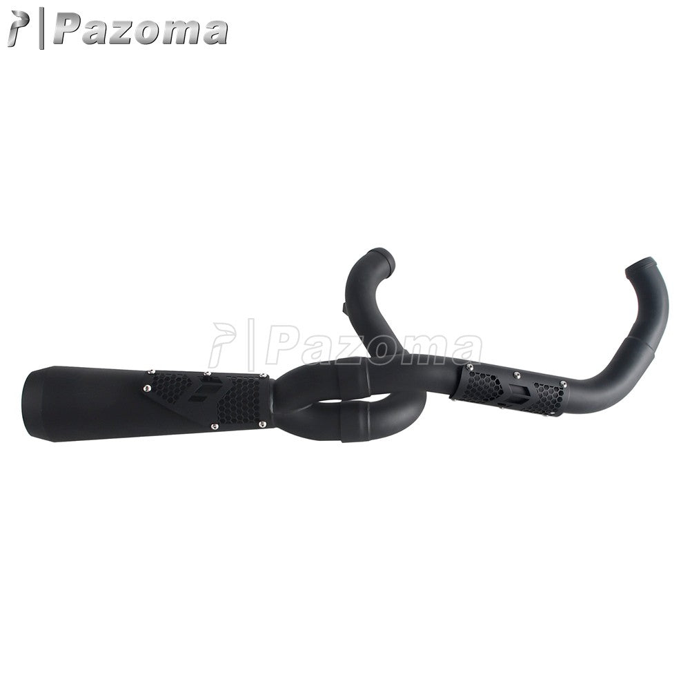 Pazoma 2-in-1 Exhaust Muffler Motorcycle Stepped Exhausts System For Harley Dyna Low Rider Street Fat Bob Super Wide Glide 06-17