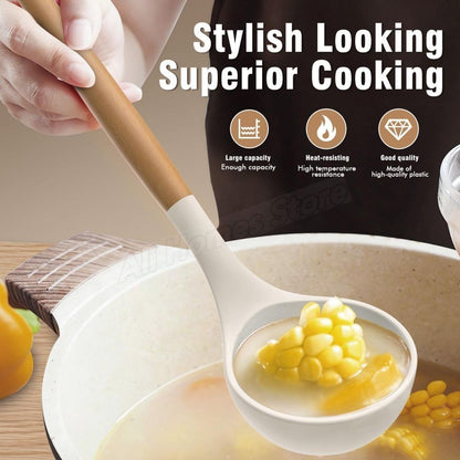 12PCS Silicone Kitchen Utensils Cooking Set Food Grade Cookware Utensils Turner Spatula Measuring Spoon Practical Kitchenware