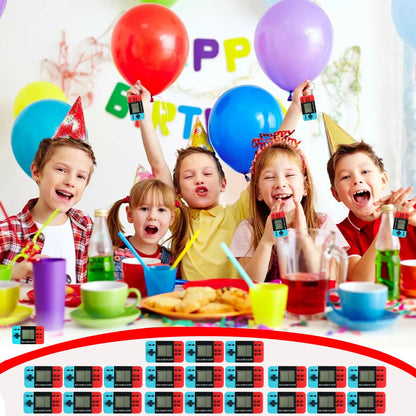 12-100pcs Mini Handheld Game Console Keychain Video Game Party Favors For Kids Birthday Christmas Gifts School Classroom Prizes