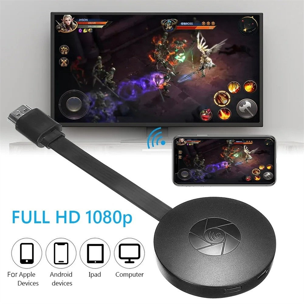 Chromecast Google Sem Fio WiFi Mirascreen HDMI HD Dongle de Tela 1080P Reprodutor de Mídia para iOS Android TV Stick Casa Inteligente 2025