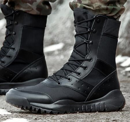 Bota Tática Leve de Verão para Combate Masculina e Feminina, Treino de Escalada, Impermeável, Caminhada ao Ar Livre, Sapatos de Malha Respirável