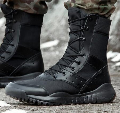 Bota Tática Leve de Verão para Combate Masculina e Feminina, Treino de Escalada, Impermeável, Caminhada ao Ar Livre, Sapatos de Malha Respirável