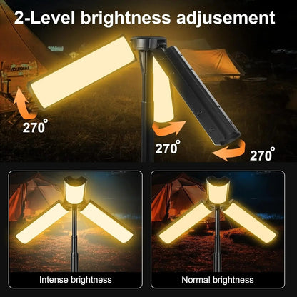 Multi-functional Camping Light 2 in 1 USB Rechargeable Camping Lantern\Flashlight with Hook Outdoor Emergency Camping  Lamp