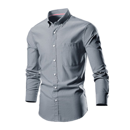 Button Down Collar Men's Long Sleeve Shirt, Single Breasted Shirts, Blue Black Gray Green Yellow Red Top Men Camisa M-5XL 6XL