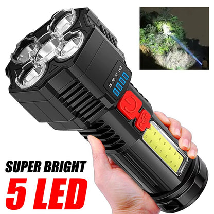 COB High Power LED Flashlight USB Rechargeable Waterproof Lamp For Camping Hiking Fishing Portable Flashlight Emergency Lantern
