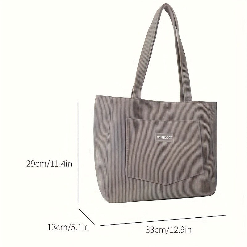 Women's Corduroy Shoulder Tote Bag, Casual Large Capacity Fashion Handbag for Going Out, Purses and Handbags Designer Bag