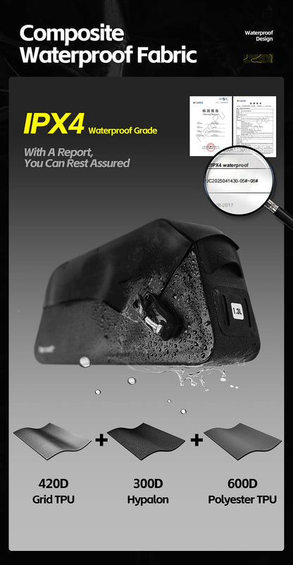 Rhinowalk Bicycle Top Tube Bag Waterproof Bike Front Frame Storage Bag Screw & Strap fixed Cycling Travel For MTB Road Gravel