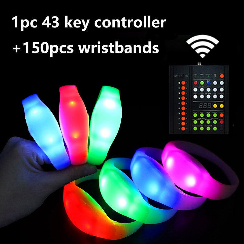 43Keys 1000 Meters 10 Area 15 RGB Remote Controller DMX Function LED Bracelets 100/2000PCS Wristband Wedding Party