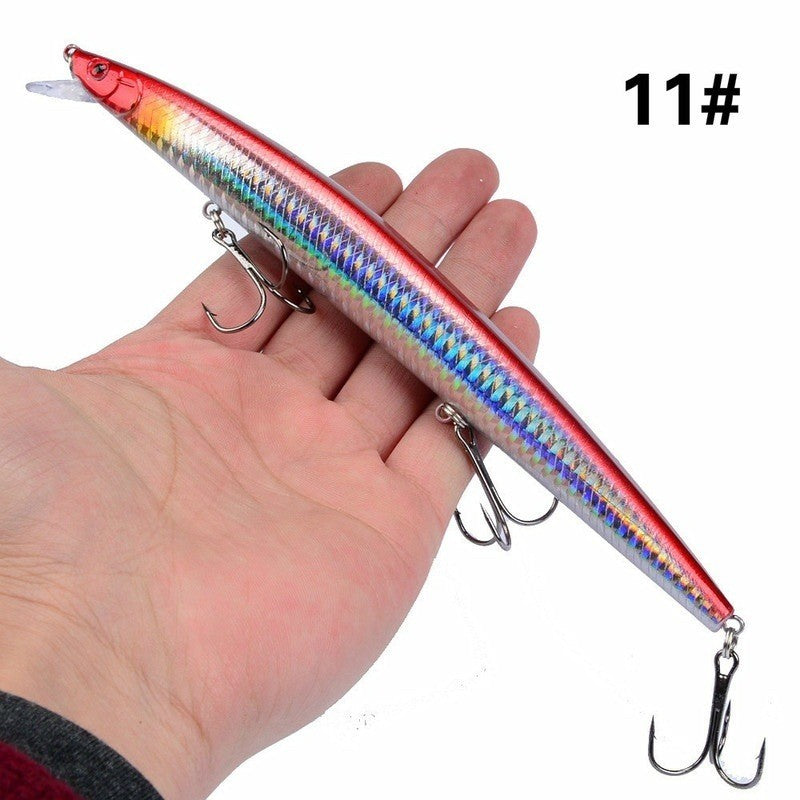 16 Cores 18cm 24g Isca Artificial Minnow Laser Crankbait Dura Plástico Grande Isca Falsa para Pesca Marítima