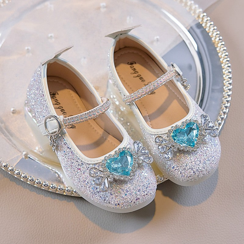 Fashion Elegant Soft Sole Anti-slippery Versatile Dress Leather Shoe for Party Autumn New Children Princess Shoes for Girls