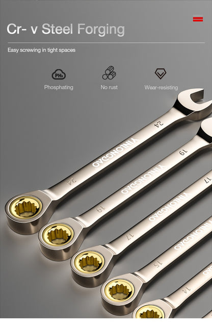 1 Chave Inglesa Chave de Boca Flexível Dourada Chaves de Catraca Torque Chaves Universais para Ferramentas de Reparo Automotivo Ferramenta Manual Métrica