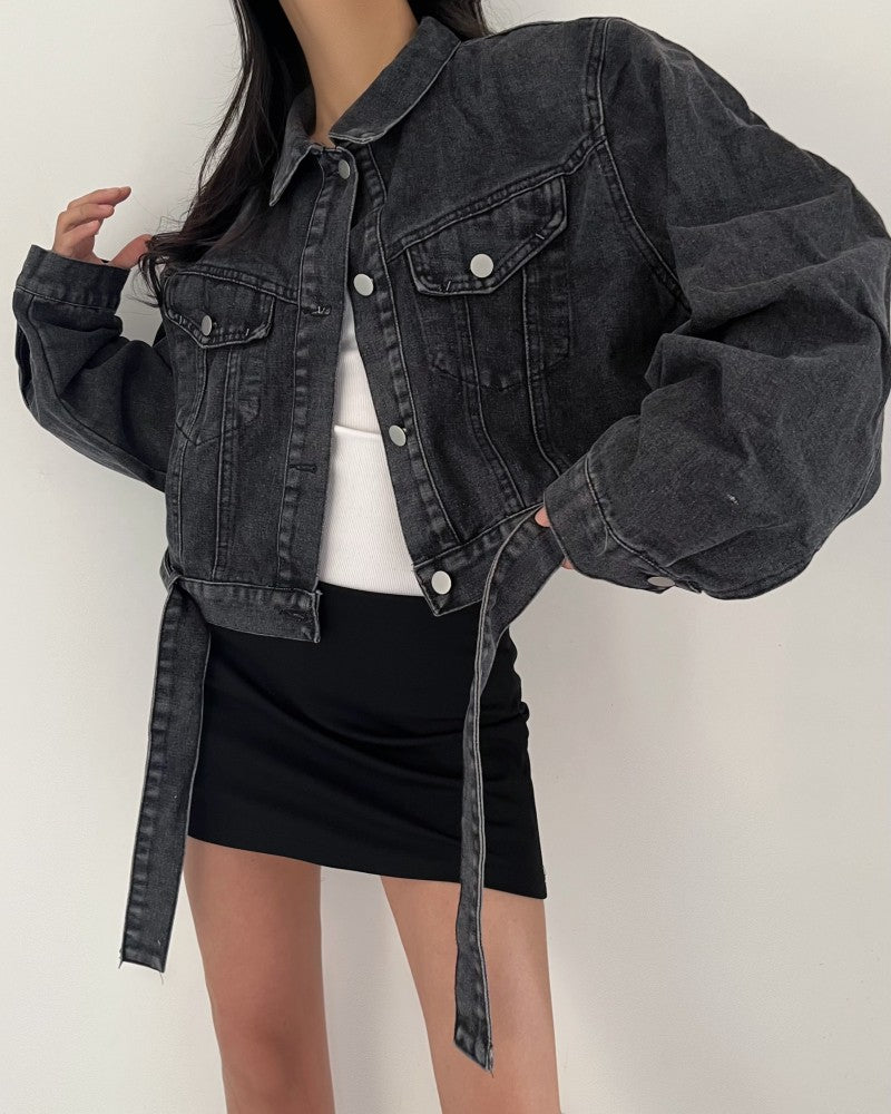 2 colors Women's casual Jean Coats 2025 Spring Women Denim Jacket Long Sleeve cropped Female Girls streetwear(N2418)