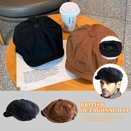 Men Retro Beret British Hat Wool Blend Vintage Herringbone Tweed Men Casual Newsboy Hat Flat Cap British Style Newsboy Cap 2026