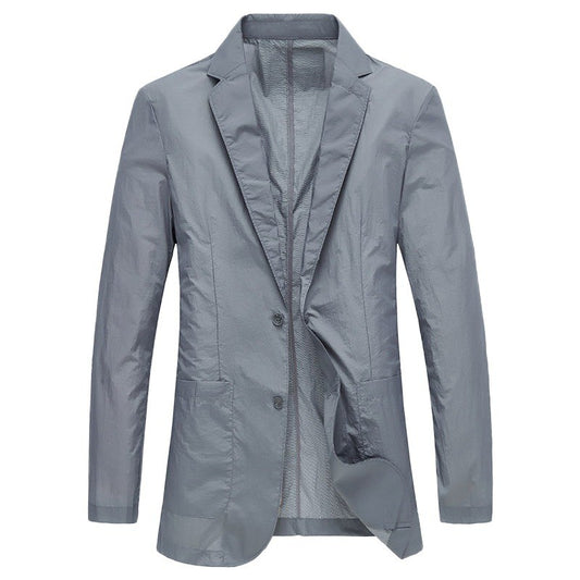 New Summer Man Thin Breathable Sunscreen Casual Blazers Jackets Solid Business Suits Coats Male Slim Elastic Blazers Jackets 4XL