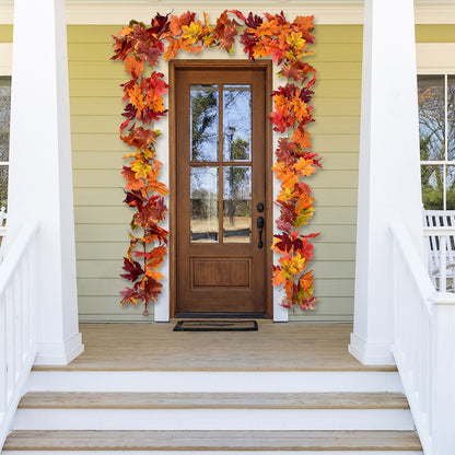 1/2Pcs 175cm Artificial Fall Maple Leaf Garland Fake Plants Autumn Decor Leaves Vine for Thanksgiving Halloween Decoration Gifts