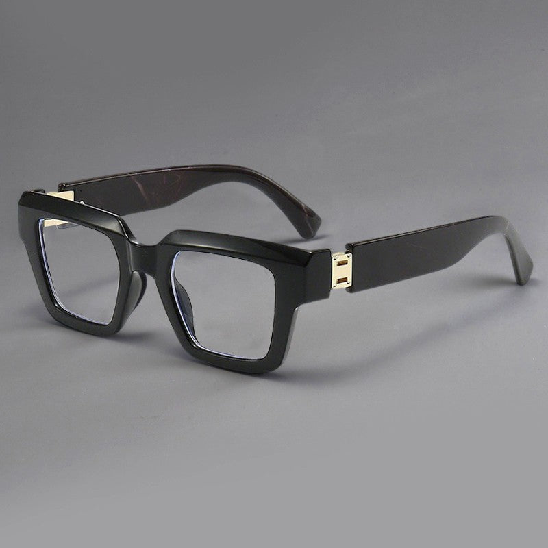 Óculos de Leitura Masculino Oversized com Efeito Marmorizado para Presbiopia Lentes Anti Luz Azul Armação 0+0.5+0.75+1.0+1.25+1.5+1.75+2