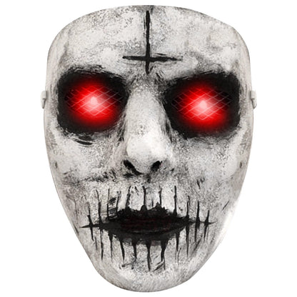 Cafele Demon Killer Mask Red LED Lighted Eyes Cosplay Creepy Scary Halloween Horror Mask Masquerade Costume Party