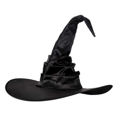 Halloween Witch Hat Black Folds Wizard Hats for Women Men Masquerade Party Carnival Costume Cosplay Props Halloween Decorations