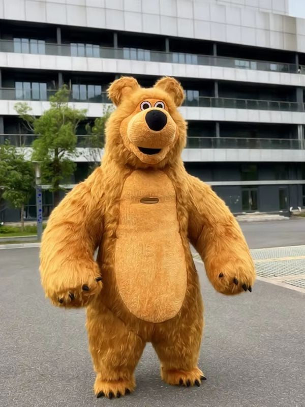Inflatable Masha Bear Mascot Costume, A Walking Cartoon Doll Costume Suitable For Role-Playing, Applicable To Commercial Promoti