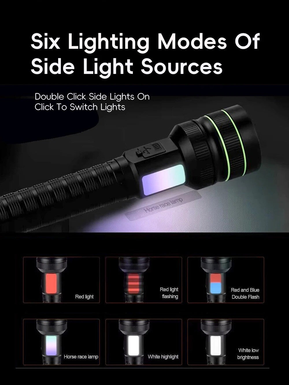 High Power LED Flashlight USB Rechargeable Super Long Range Tactical Torch Strong Light Lamp Outdoor Portable Lantern Waterproof