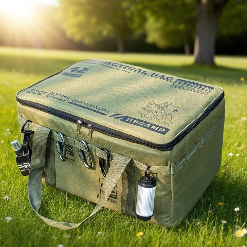 30-42L Tactical Camping Storage Bag Insulated Folding Box Waterproof Picnic Tableware Field Equipment Outdoor Gear Organizer