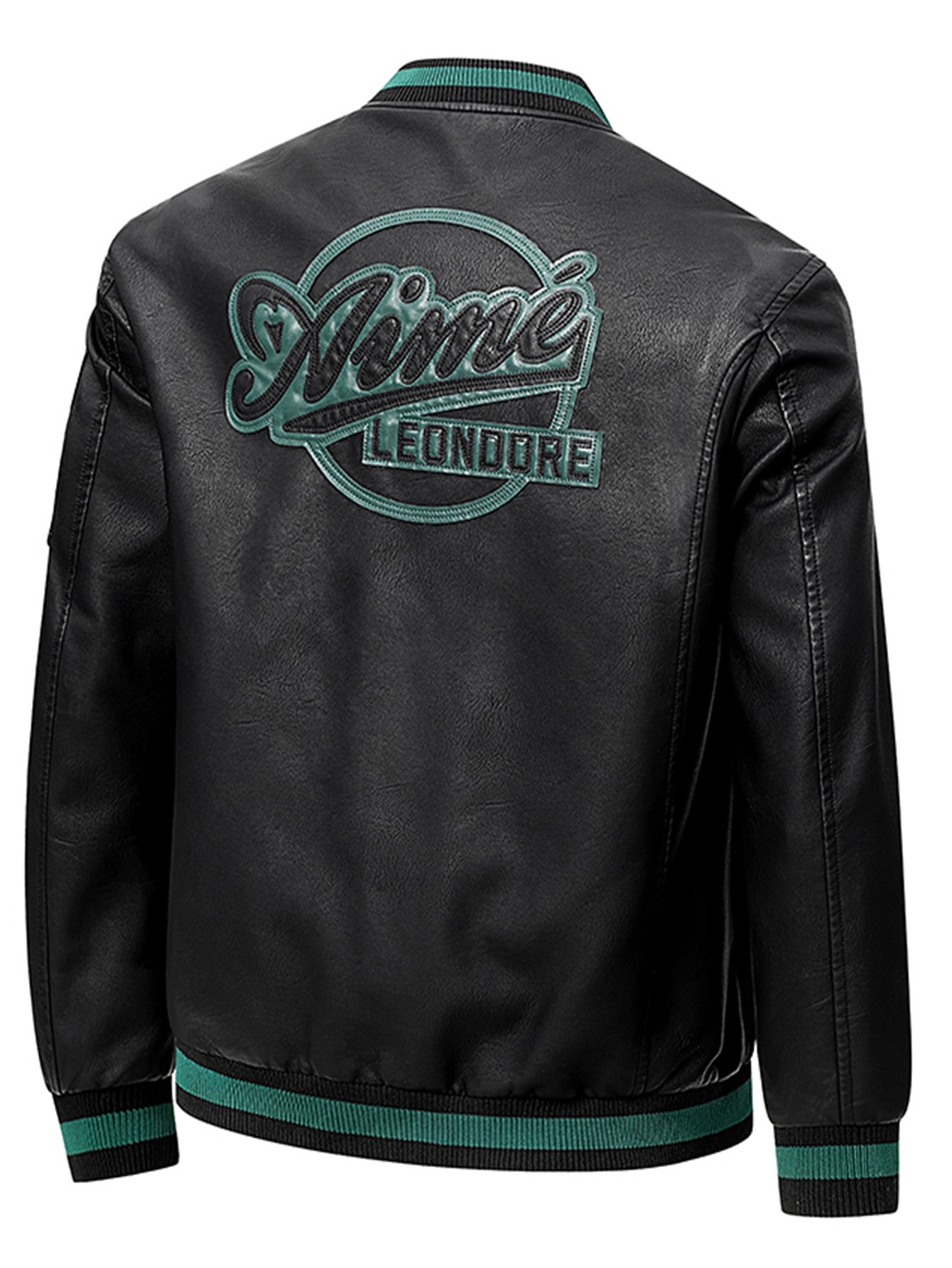 Men'S Baseball Jacket - Windproof Warm Coat with Zipper Closure, Brown & Green Accent Jacket, Non-Stretch Shell for Casual Outer