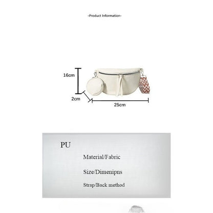 2025Casual solid color commuter bag simple western style street style fashion crossbody chest bag travel waist bag two-piece set