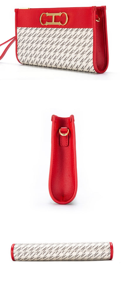 Women's Walletluxury Design Envelope Convenient Zipper Fashion Letter Print Long Wallet Mobile Phone Bag Men's Clutch Bag