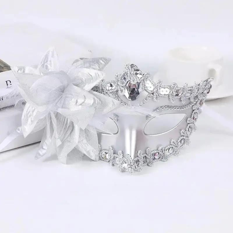 2026 Halloween Lace Half Face Mask Lily Flower Sexy Princess Cosplay Mask Party Dress Up Wearing Accessories