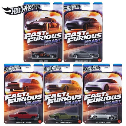 Hot Original Hot Wheels Carro Prata Velozes e Furiosos Vilões Tema Sortimento Mix 2 HNR88 J Modelos de Veículos Diecast 1/64 Carrinhos Brinquedos Meninos